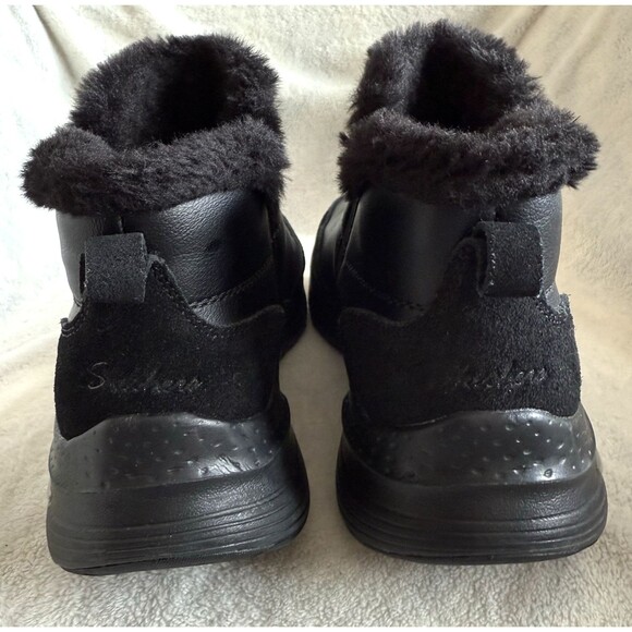 Skechers Air-Cooled Arch Fit Casual Hour Black Winter Snow Boots Women Size 7.5 - Picture 5 of 9
